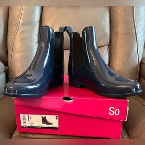 SO Navy Blue Rain Boots Lizard Style